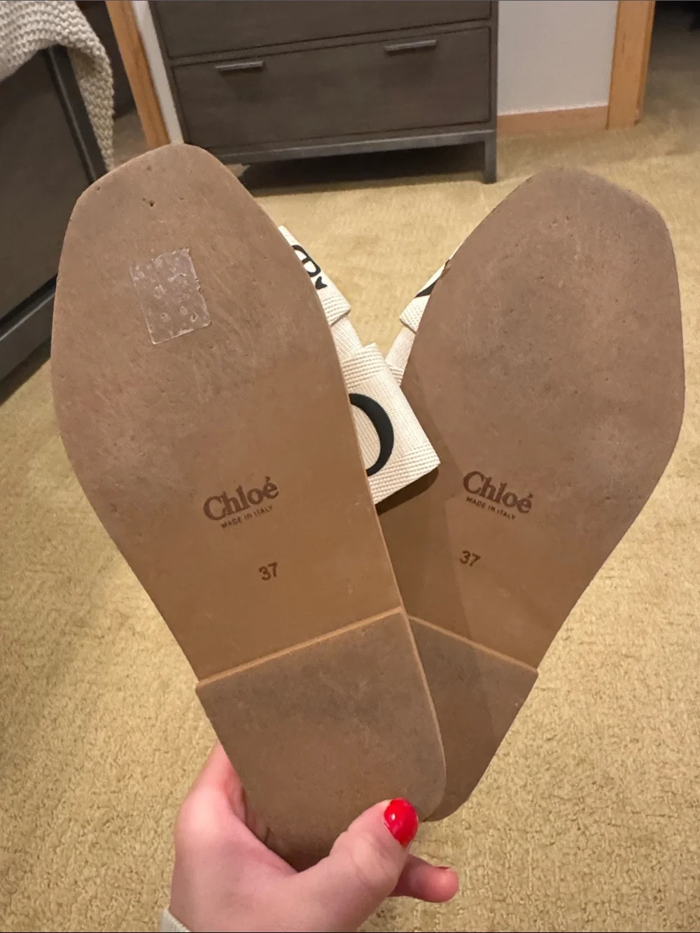 Chloé Woody Logo Slide Sandals